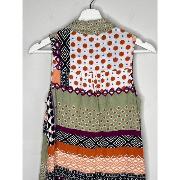 Anthropologie Everyway Shirt Multicolored Midi Dress Mixed Print Women's Size 4 - Picture 12 of 13